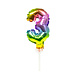 Folie Ballon Cijfer 3 Regenboog 13cm met Stokje Folie Ballon Cijfer 3 Regenboog 13cm met Stokje