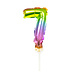 Folie Ballon Cijfer 7 Regenboog 13cm met Stokje Folie Ballon Cijfer 7 Regenboog 13cm met Stokje