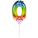 Folie Ballon Cijfer 0 Regenboog 36cm met Stokje Folie Ballon Cijfer 0 Regenboog 36cm met Stokje