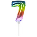 Folie Ballon Cijfer 7 Regenboog 36cm met Stokje Folie Ballon Cijfer 7 Regenboog 36cm met Stokje