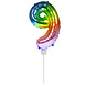 Folie Ballon Cijfer 9 Regenboog 36cm met Stokje Folie Ballon Cijfer 9 Regenboog 36cm met Stokje