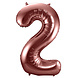 Folie Ballon Cijfer 2 Brons XL 86cm leeg Folie Ballon Cijfer 2 Brons XL 86cm leeg