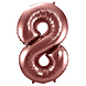Folie Ballon Cijfer 8 Brons XL 86cm leeg Folie Ballon Cijfer 8 Brons XL 86cm leeg