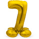 Folie Ballon Cijfer 7 Goud met standaard 72cm Folie Ballon Cijfer 7 Goud met standaard 72cm