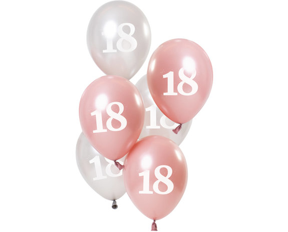 huis Tegenstrijdigheid druk Ballonnen 18 Jaar Roze 23cm 6st - Partywinkel