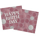Happy Birthday Servetten Roze 33cm 20st Happy Birthday Servetten Roze 33cm 20st