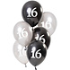 Ballonnen 16 Jaar Zwart 23cm 6st Ballonnen 16 Jaar Zwart 23cm 6st