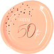 Borden 50 Jaar Rose Goud 23cm 8st Borden 50 Jaar Rose Goud 23cm 8st