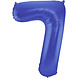Folie Ballon Cijfer 7 Mat Blauw XL 86cm leeg Folie Ballon Cijfer 7 Mat Blauw XL 86cm leeg