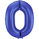 Folie Ballon Cijfer 0 Mat Blauw XL 86cm leeg Folie Ballon Cijfer 0 Mat Blauw XL 86cm leeg