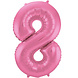 Folie Ballon Cijfer 8 Mat Roze XL 86cm leeg Folie Ballon Cijfer 8 Mat Roze XL 86cm leeg