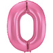 Folie Ballon Cijfer 0 Mat Roze XL 86cm leeg Folie Ballon Cijfer 0 Mat Roze XL 86cm leeg