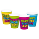 Happy Birthday Bekers Gekleurd 250ml 8st Happy Birthday Bekers Gekleurd 250ml 8st