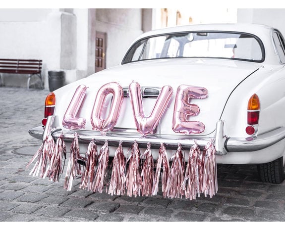 Auto Decoratie Set Bruiloft Rose Goud -