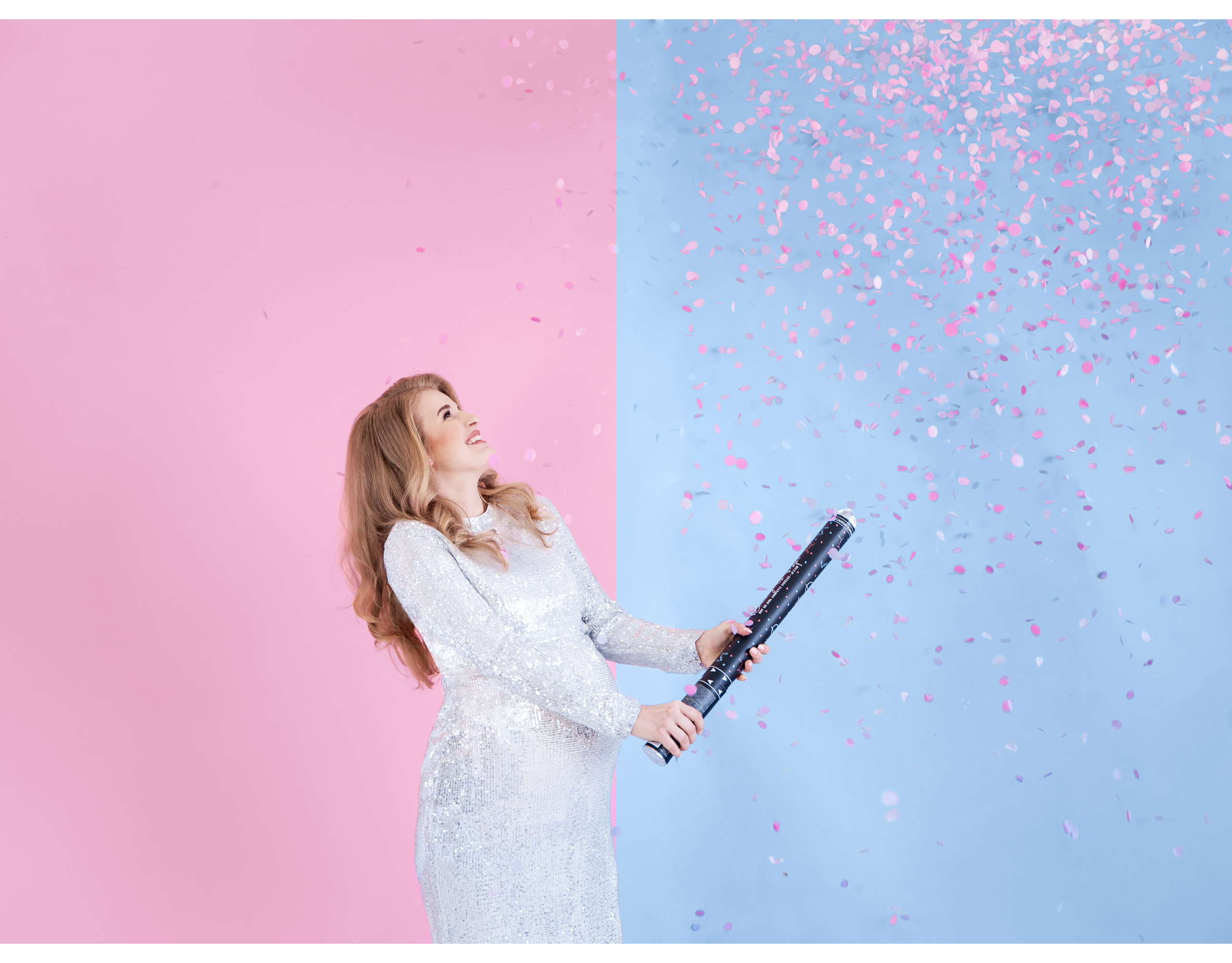 Confetti Kanon Gender Reveal Meisje 60cm Partywinkel