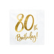Servetten 80 Jaar Wit 33cm 20st Servetten 80 Jaar Wit 33cm 20st
