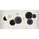 Papieren Waaiers Zwart Set 23-40cm 3 delig Papieren Waaiers Zwart Set 23-40cm 3 delig