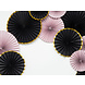 Papieren Waaiers Zwart Set 23-40cm 3 delig Papieren Waaiers Zwart Set 23-40cm 3 delig