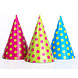 Gekleurde Feesthoedjes Stippen 16cm 6st Gekleurde Feesthoedjes Stippen 16cm 6st