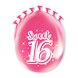 Sweet 16 Ballonnen 16 Jaar Roze 30cm 8st Sweet 16 Ballonnen 16 Jaar Roze 30cm 8st
