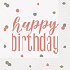 Happy Birthday Servetten Rose Goud 33cm 16st Happy Birthday Servetten Rose Goud 33cm 16st