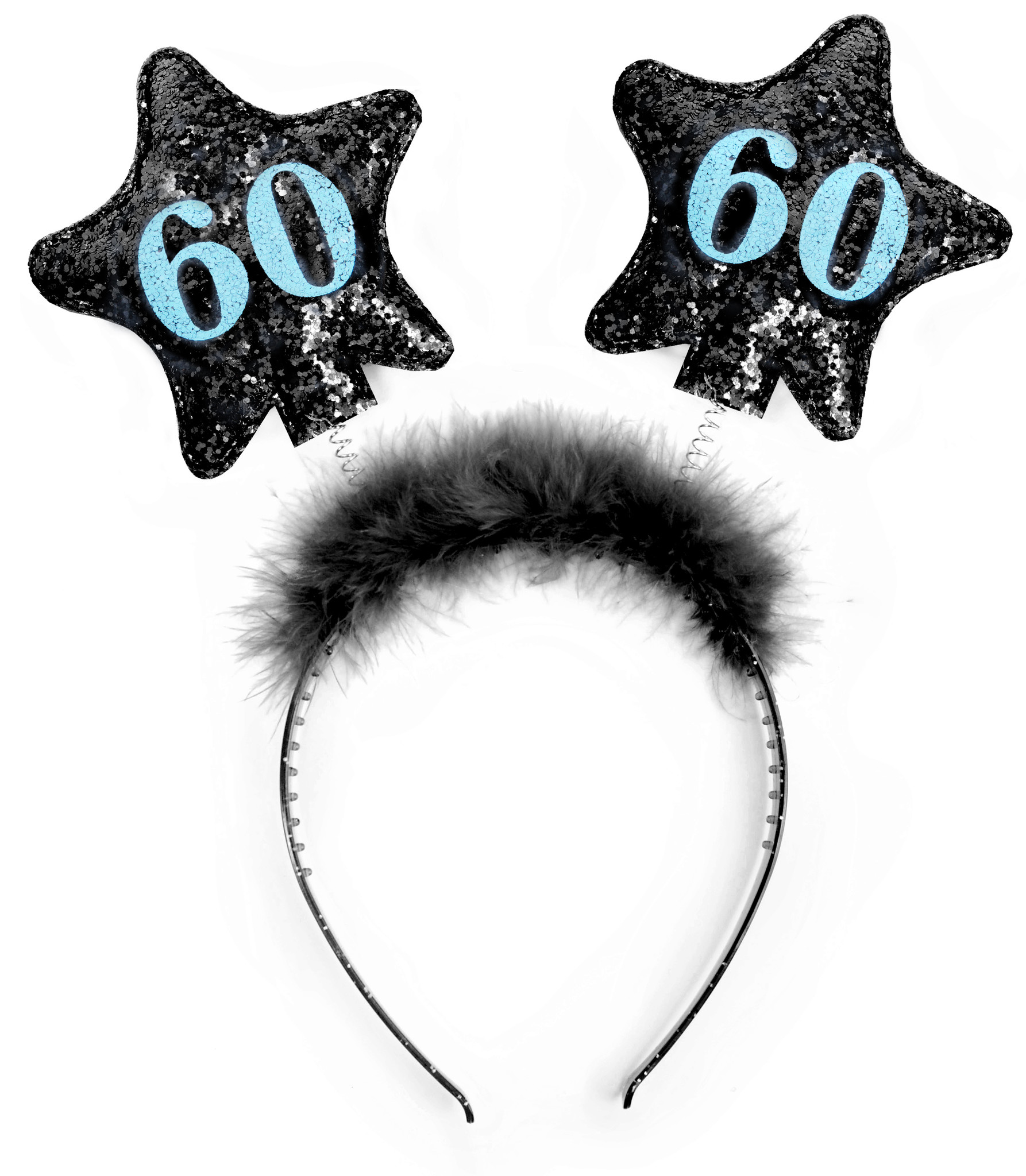 Haarband 60 Jaar Sterren Zwart Partywinkel