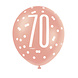 Ballonnen 70 Jaar Rose Goud 30cm 6st Ballonnen 70 Jaar Rose Goud 30cm 6st