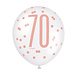 Ballonnen 70 Jaar Rose Goud 30cm 6st Ballonnen 70 Jaar Rose Goud 30cm 6st