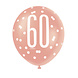 Ballonnen 60 Jaar Rose Goud 30cm 6st Ballonnen 60 Jaar Rose Goud 30cm 6st