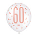 Ballonnen 60 Jaar Rose Goud 30cm 6st Ballonnen 60 Jaar Rose Goud 30cm 6st