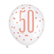 Ballonnen 50 Jaar Rose Goud 30cm 6st Ballonnen 50 Jaar Rose Goud 30cm 6st