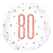 Helium Ballon 80 Jaar Rose Goud 45cm leeg Helium Ballon 80 Jaar Rose Goud 45cm leeg