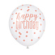 Happy Birthday Ballonnen Rose Goud 30cm 6st Happy Birthday Ballonnen Rose Goud 30cm 6st