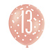 Ballonnen 13 Jaar Rose Goud 30cm 6st Ballonnen 13 Jaar Rose Goud 30cm 6st