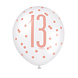 Ballonnen 13 Jaar Rose Goud 30cm 6st Ballonnen 13 Jaar Rose Goud 30cm 6st
