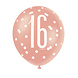 Ballonnen 16 Jaar Rose Goud 30cm 6st Ballonnen 16 Jaar Rose Goud 30cm 6st