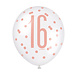Ballonnen 16 Jaar Rose Goud 30cm 6st Ballonnen 16 Jaar Rose Goud 30cm 6st