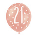 Ballonnen 21 Jaar Rose Goud 30cm 6st Ballonnen 21 Jaar Rose Goud 30cm 6st