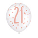 Ballonnen 21 Jaar Rose Goud 30cm 6st Ballonnen 21 Jaar Rose Goud 30cm 6st