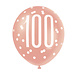 Ballonnen 100 Jaar Rose Goud 30cm 6st Ballonnen 100 Jaar Rose Goud 30cm 6st