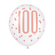 Ballonnen 100 Jaar Rose Goud 30cm 6st Ballonnen 100 Jaar Rose Goud 30cm 6st