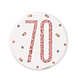 Button 70 Jaar Rose Goud 8cm Button 70 Jaar Rose Goud 8cm