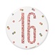 Button 16 Jaar Rose Goud 8cm Button 16 Jaar Rose Goud 8cm
