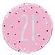 Helium Ballon 21 Jaar Roze 45cm leeg Helium Ballon 21 Jaar Roze 45cm leeg
