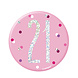 Button 21 Jaar Roze 7cm Button 21 Jaar Roze 7cm