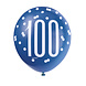 Ballonnen 100 Jaar Stippen Blauw 30cm 6st Ballonnen 100 Jaar Stippen Blauw 30cm 6st