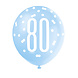 Ballonnen 80 Jaar Stippen Blauw 30cm 6st Ballonnen 80 Jaar Stippen Blauw 30cm 6st