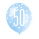 Ballonnen 50 Jaar Stippen Blauw 30cm 6st Ballonnen 50 Jaar Stippen Blauw 30cm 6st