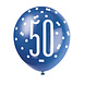 Ballonnen 50 Jaar Stippen Blauw 30cm 6st Ballonnen 50 Jaar Stippen Blauw 30cm 6st