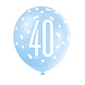 Ballonnen 40 Jaar Stippen Blauw 30cm 6st Ballonnen 40 Jaar Stippen Blauw 30cm 6st